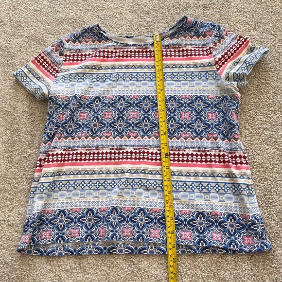 Pink & Blue Geometric Paisley Classic Cotton BabyTee M - Picture 5 of 6